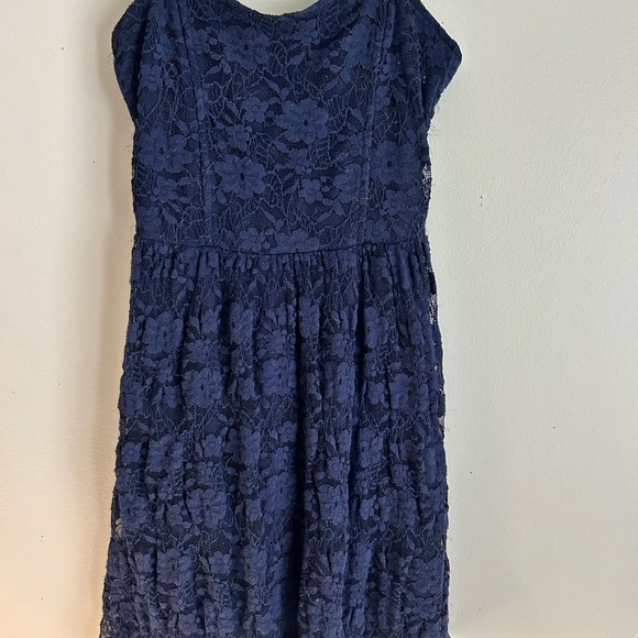 Garage Navy Floral Lace Dress - Picture 1 of 3